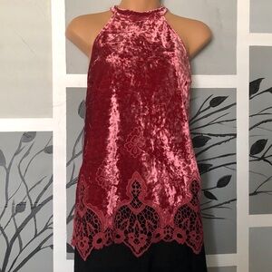 Red Halter Sleeveless Tank Top. GD142